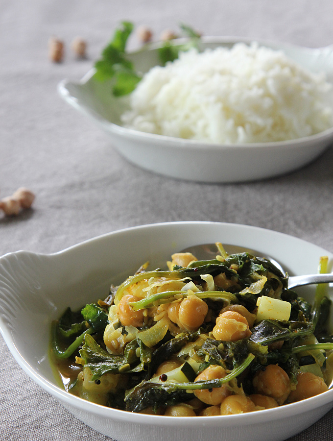 chickpeas and greens