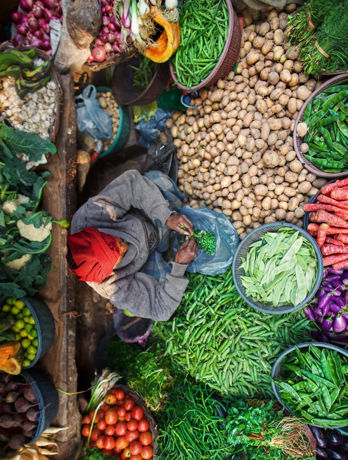 a vegetables stand in India