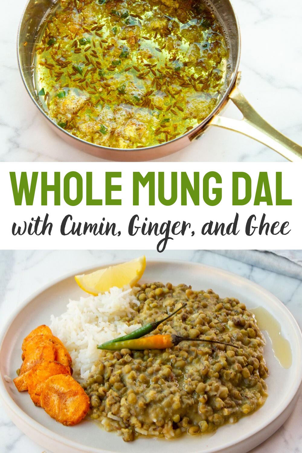 Whole Mung Dal with Cumin, Ghee & Turmeric