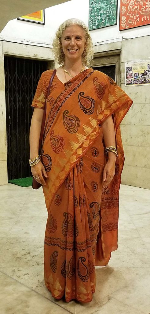westerner wearing a sari