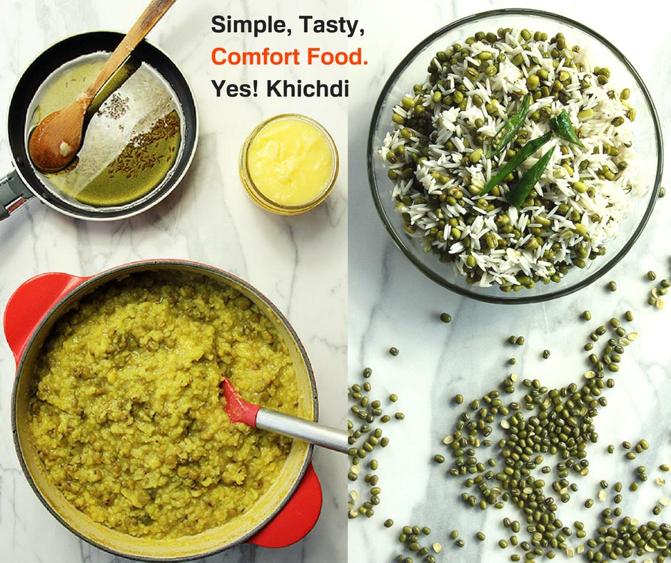 Mung Bean Khichdi (with the tiny moss-colored beans)