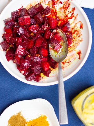 savory beets with turmeric and ghee