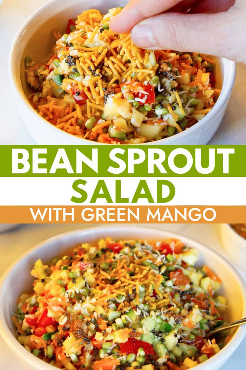 Indian Bean Sprout Salad with Green Mango