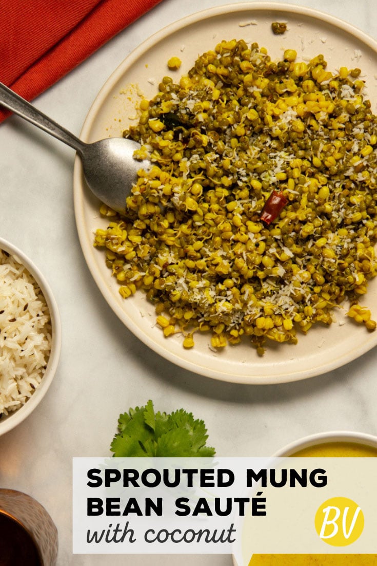 Sprouted Mung Bean Sauté with Coconut (Upkari)