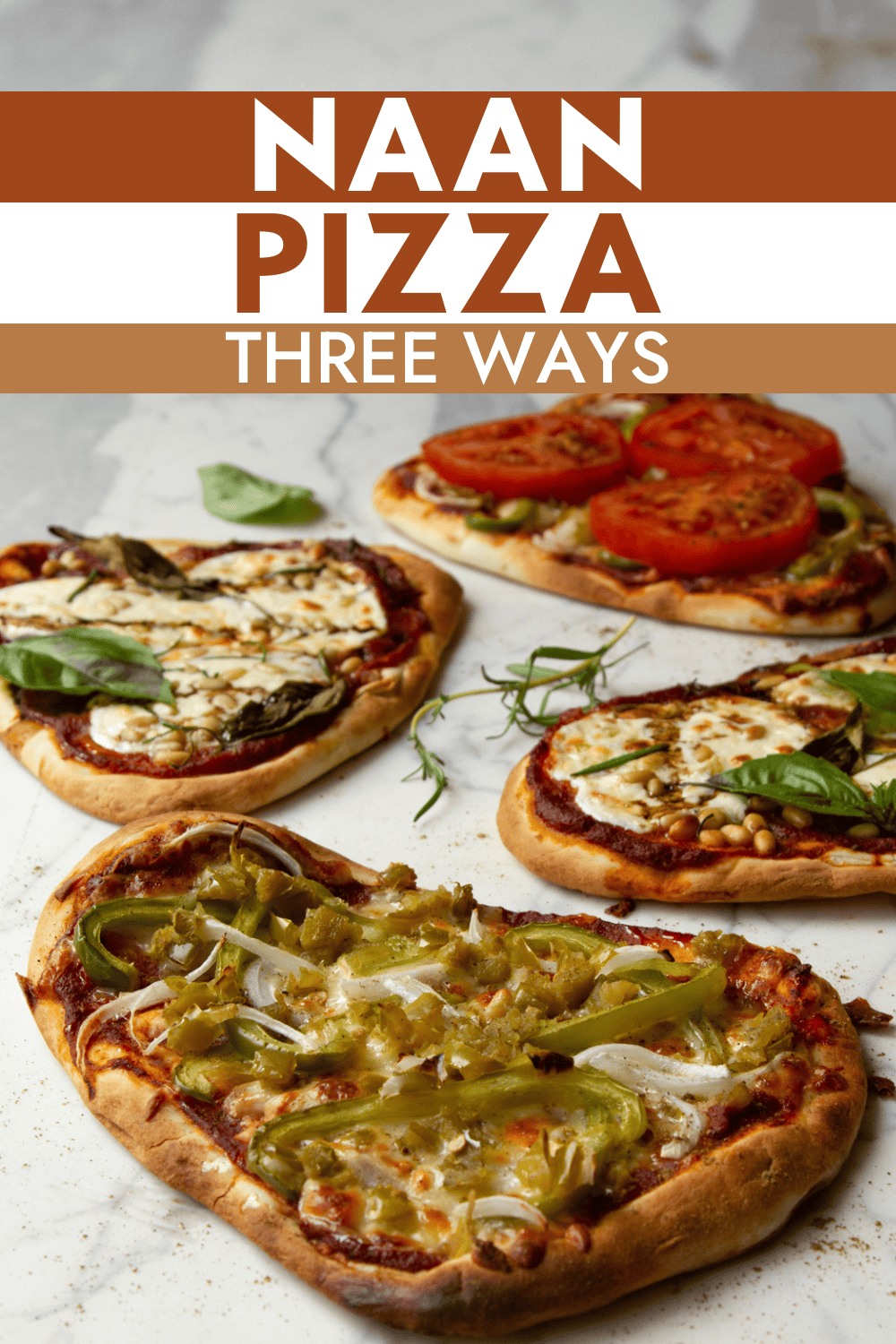 Naan pizzas, three ways (30 minute dinner)