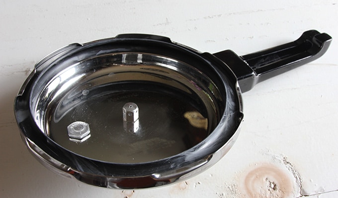 The rubber gasket inside a pressure cooker