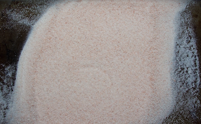 Himalayan sea salt on a sheet