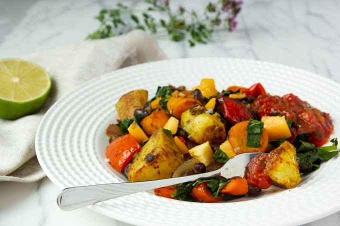 A plate of vegetable hash