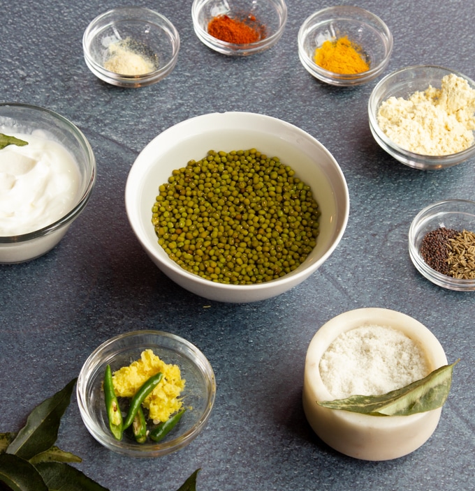 ingredients for mung bean dal