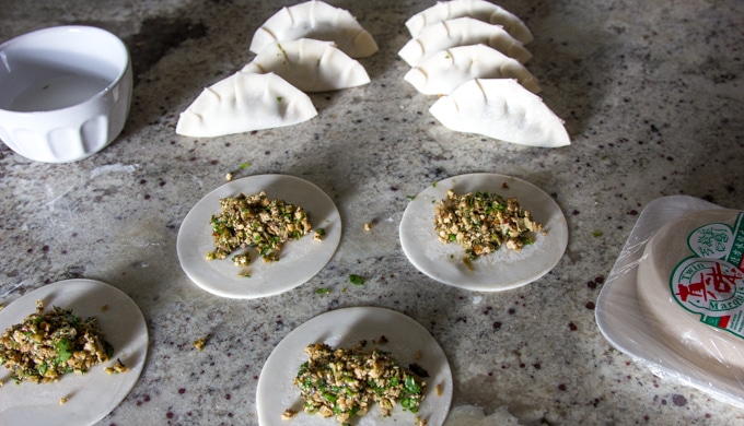 potsticker wrappers and making vegetarian potstickers