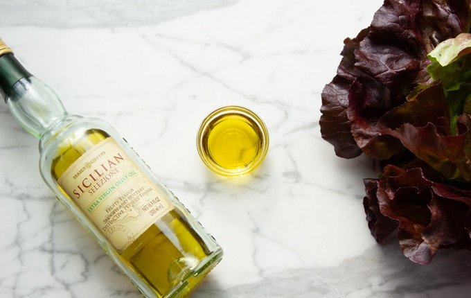 olive oil as a quality salad topping