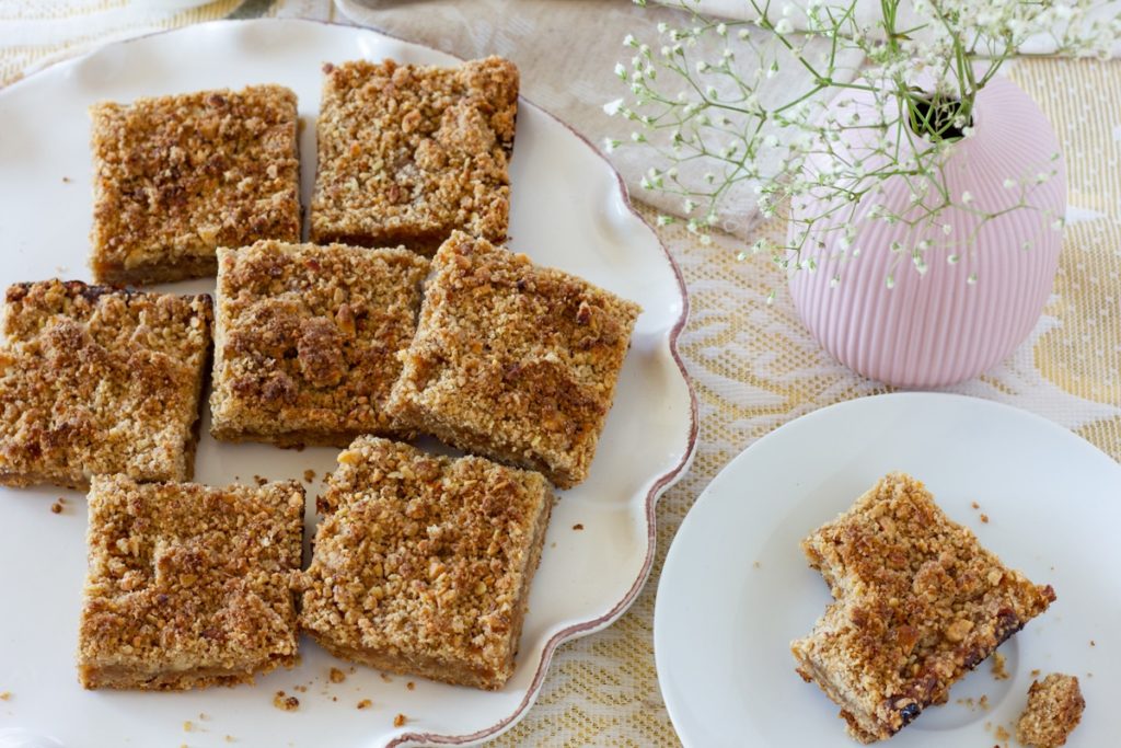 Apricot oat bars on a plate