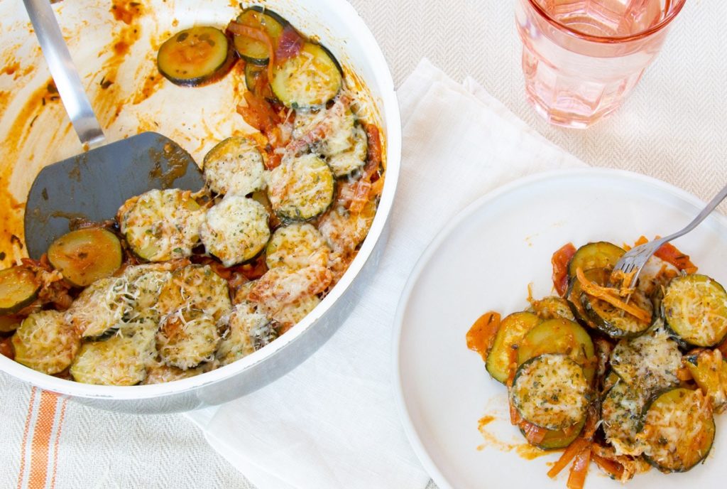 sweet tangy zucchini with parmesan
