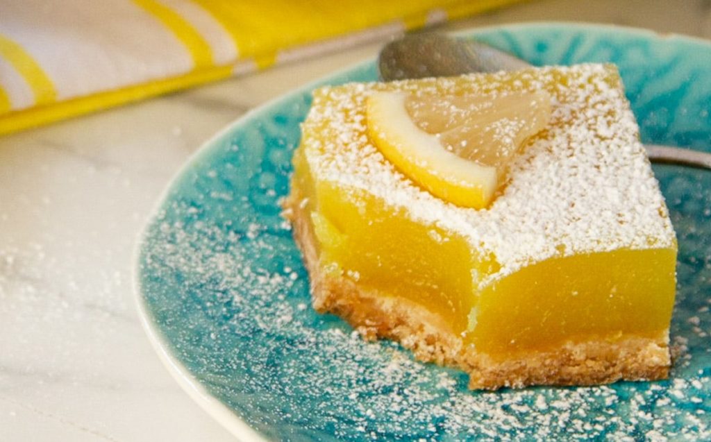 lemon bar on a plate