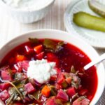 beet soup with greens