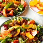 peach salad with maple-mustard vinaigrette