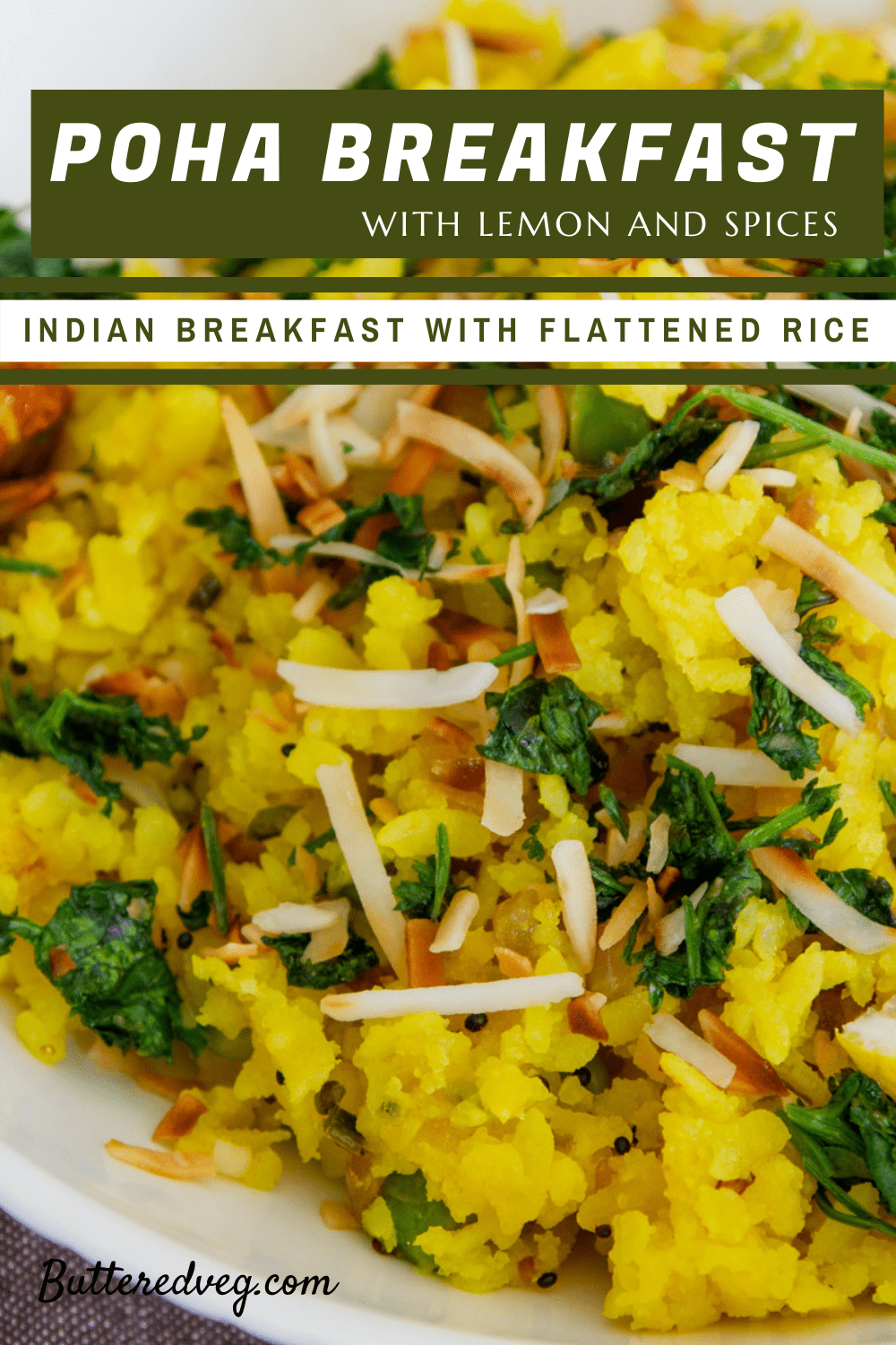 Poha Breakfast (Rice Flakes with Lemon & Spices)