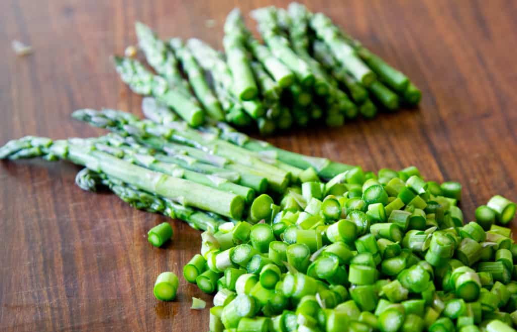 chopped asparagus