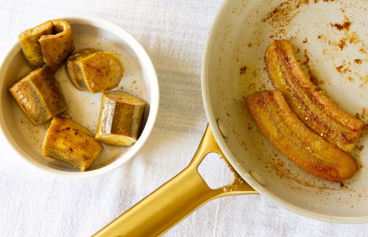 Steamed and fried banana