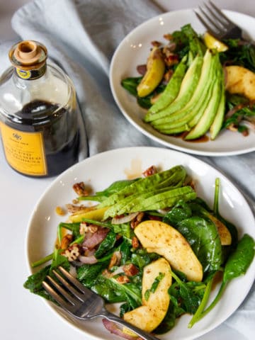 Warm Spinach Salad with Spiced Apples and Pecans