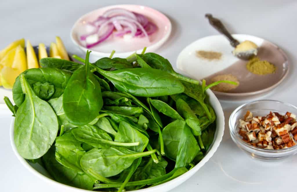 Ingredients for the Spinach Salad