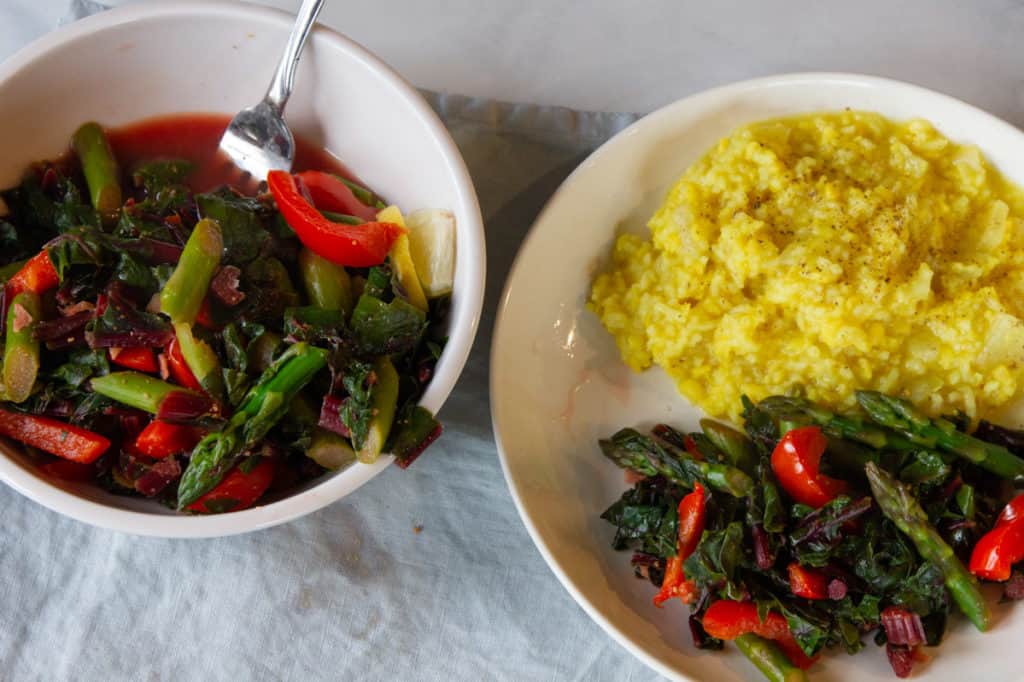 Asparagus, Swiss Chard & Red Pepper with dal