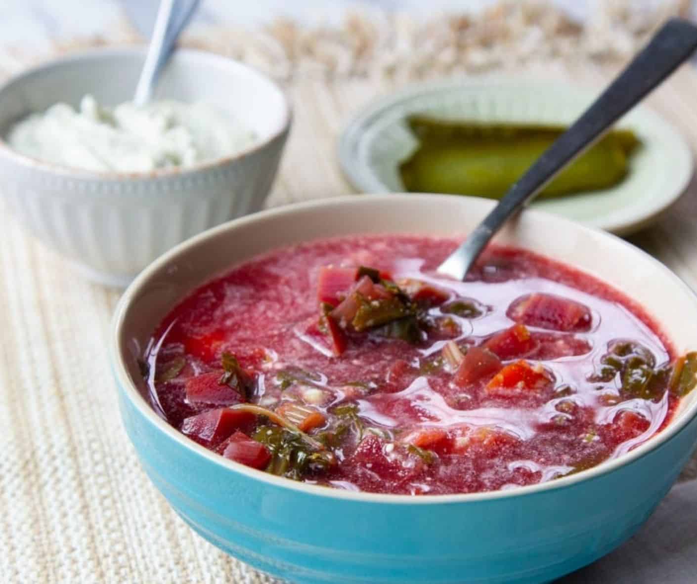 Beet Soup with Greens