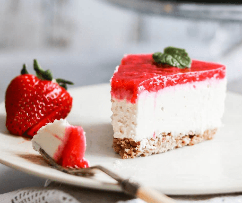 Vegan Lemon Strawberry Cheesecake