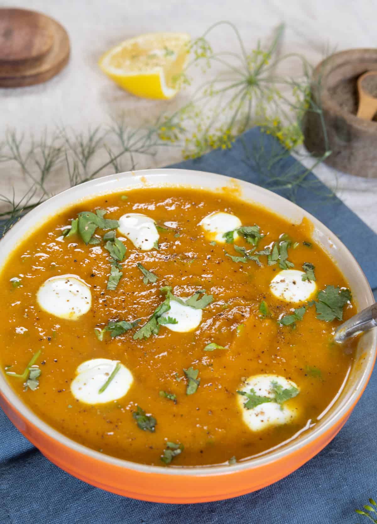 Ayurvedic Carrot Soup (Instant Pot) Vegetarian Recipes for Mindful