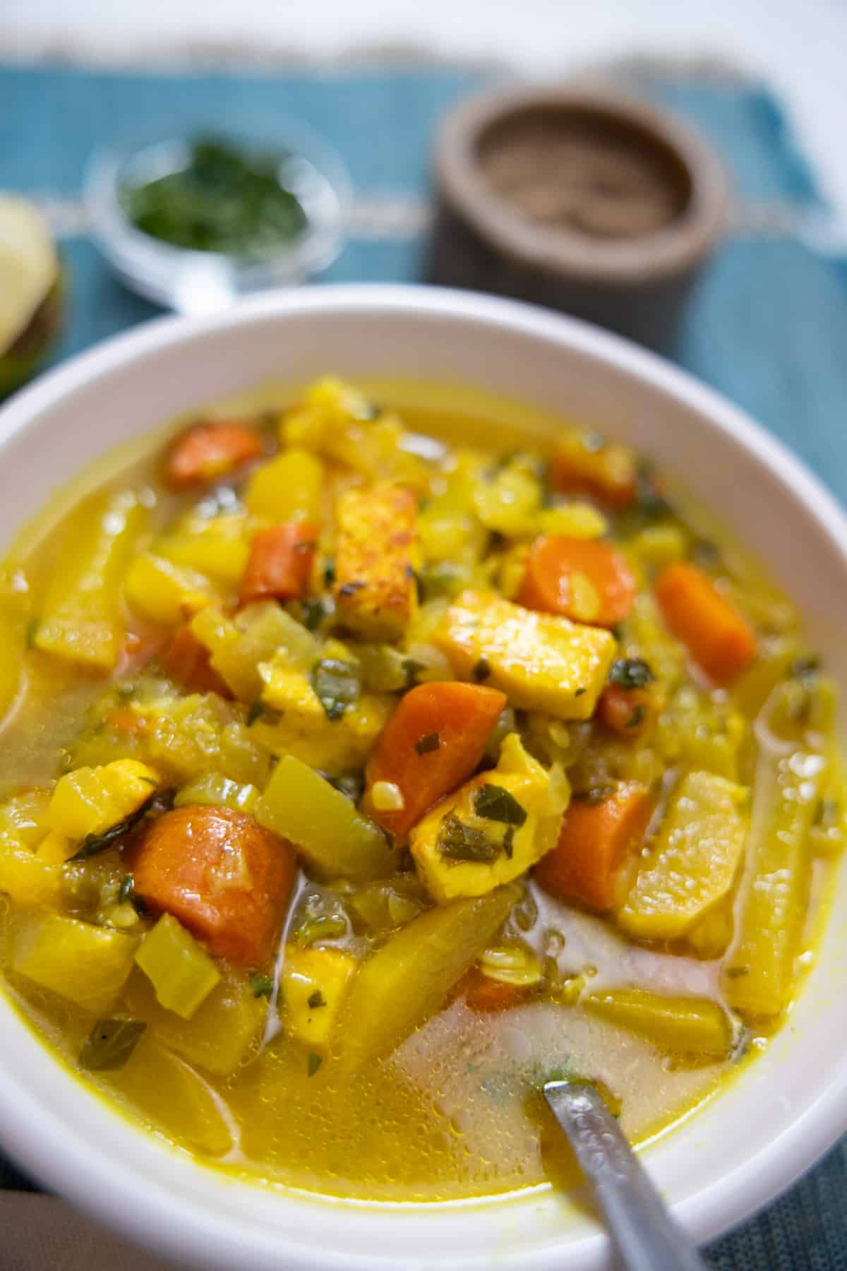 Vegetable stew in a bowl