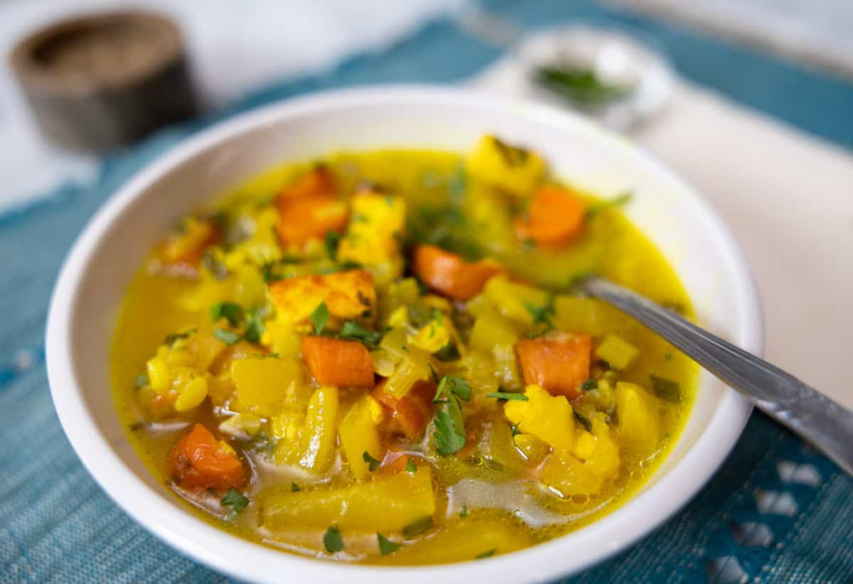 protein-rich vegetable stew in a bowl