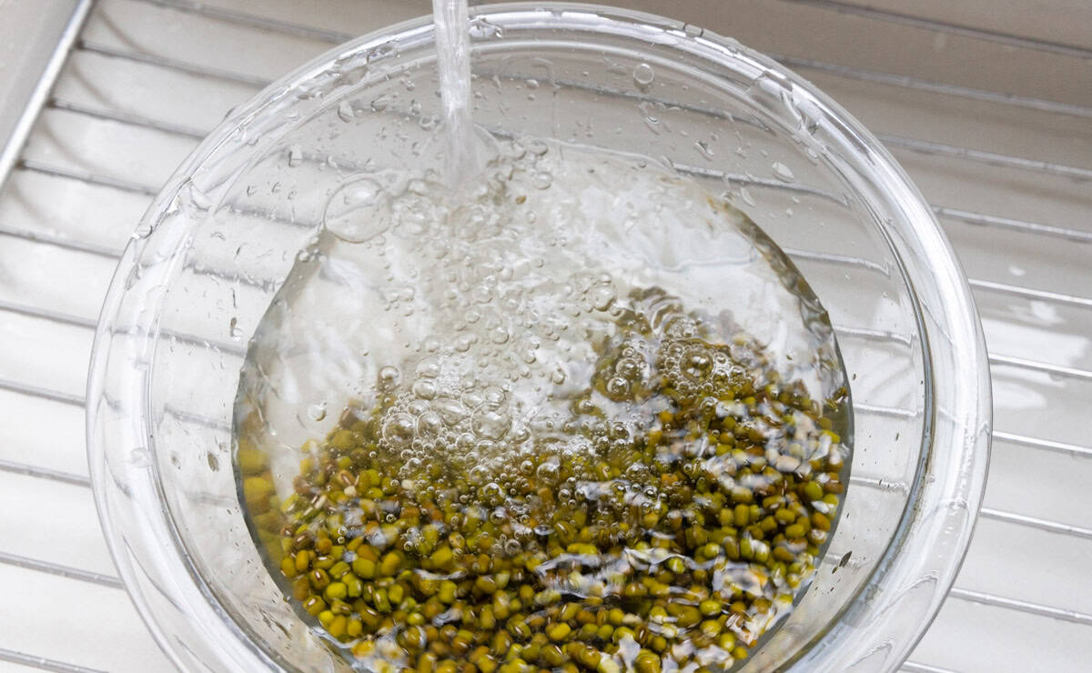 soaking mung beans