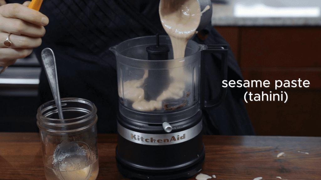 sesame paste in a grinder