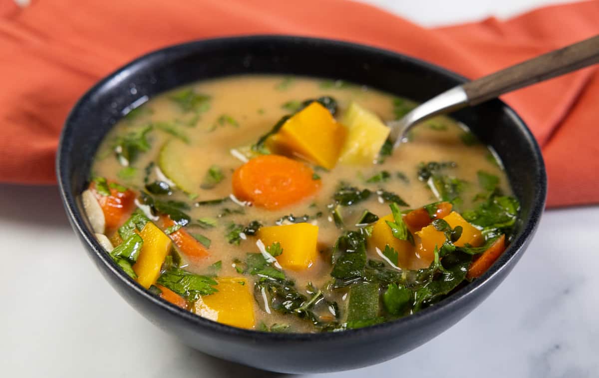 miso tahini vegetable soup