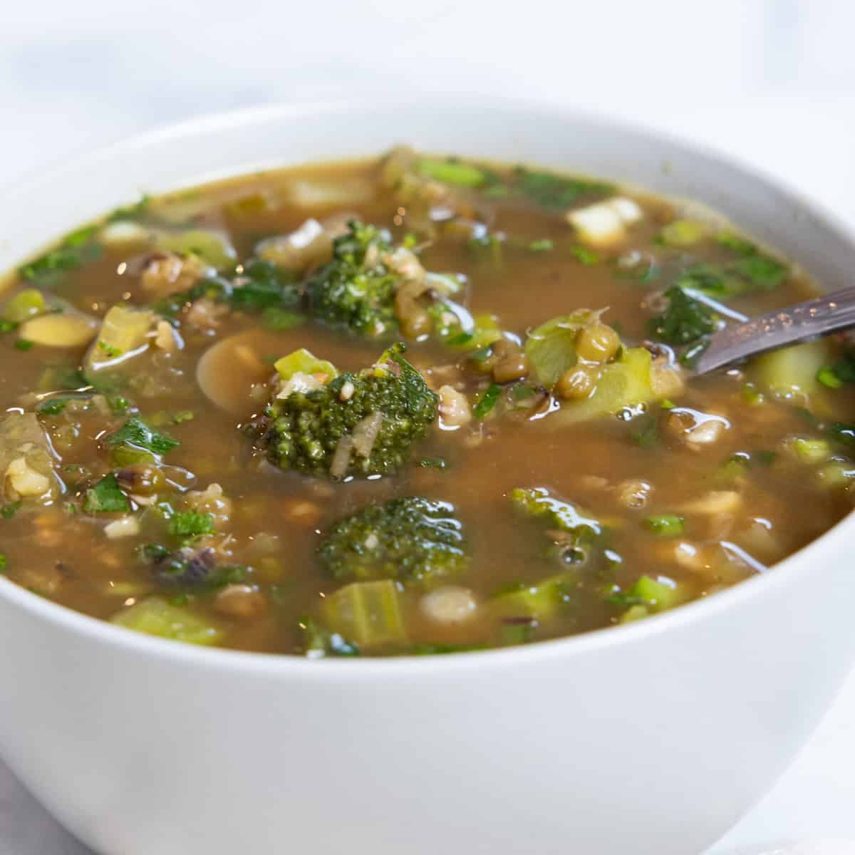 Mung Bean Broccoli Soup & Protein for Supper