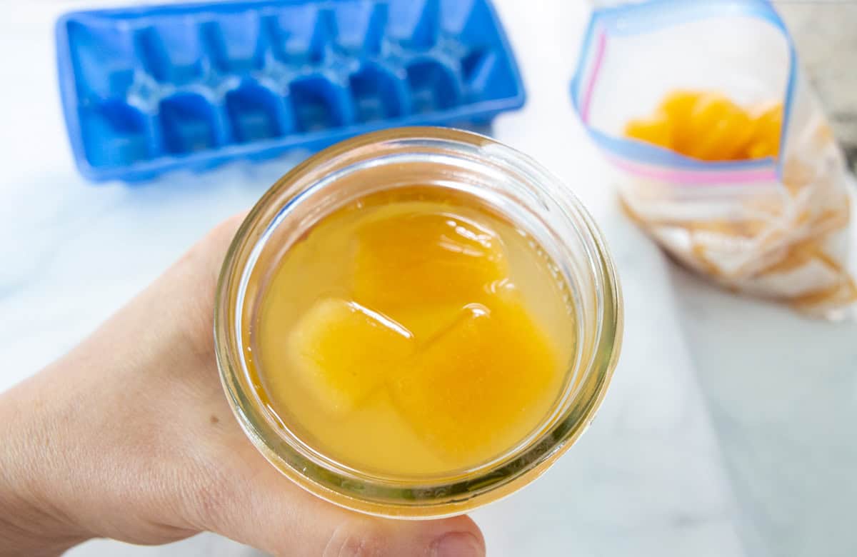 juice cubes with water