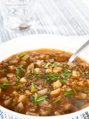 Summer Lentil Soup with Quinoa