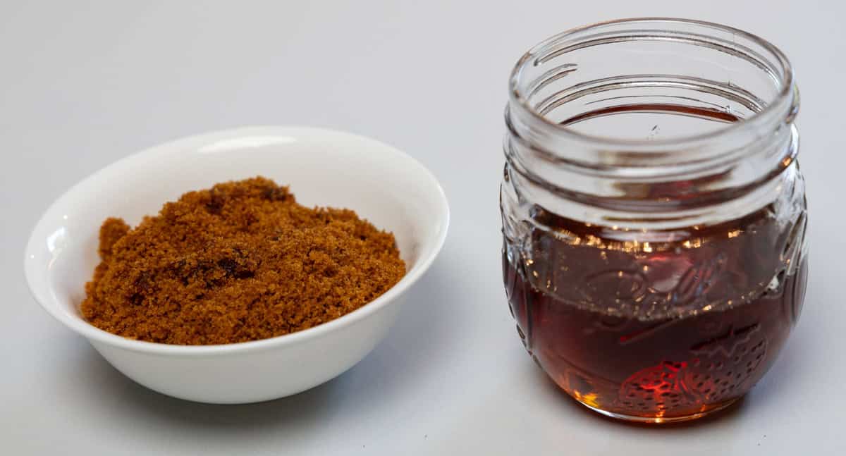 sugar and maple syrup