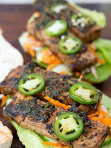 Vegan Banh Mi Sandwich w/ Marinated Tofu & Pickled Vegetables