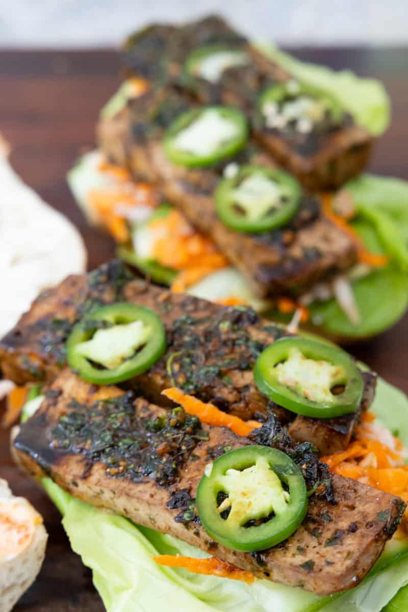 Vegan Banh Mi Sandwich w/ Marinated Tofu & Pickled Vegetables