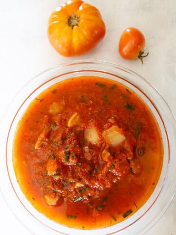 Fresh Tomato Sauce with Fennel & Tarragon (or Soup)