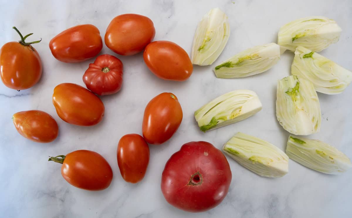 tomatoes and fennel bulb
