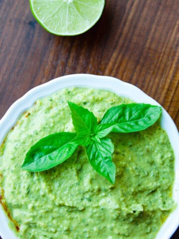 healthy basil lime hummus