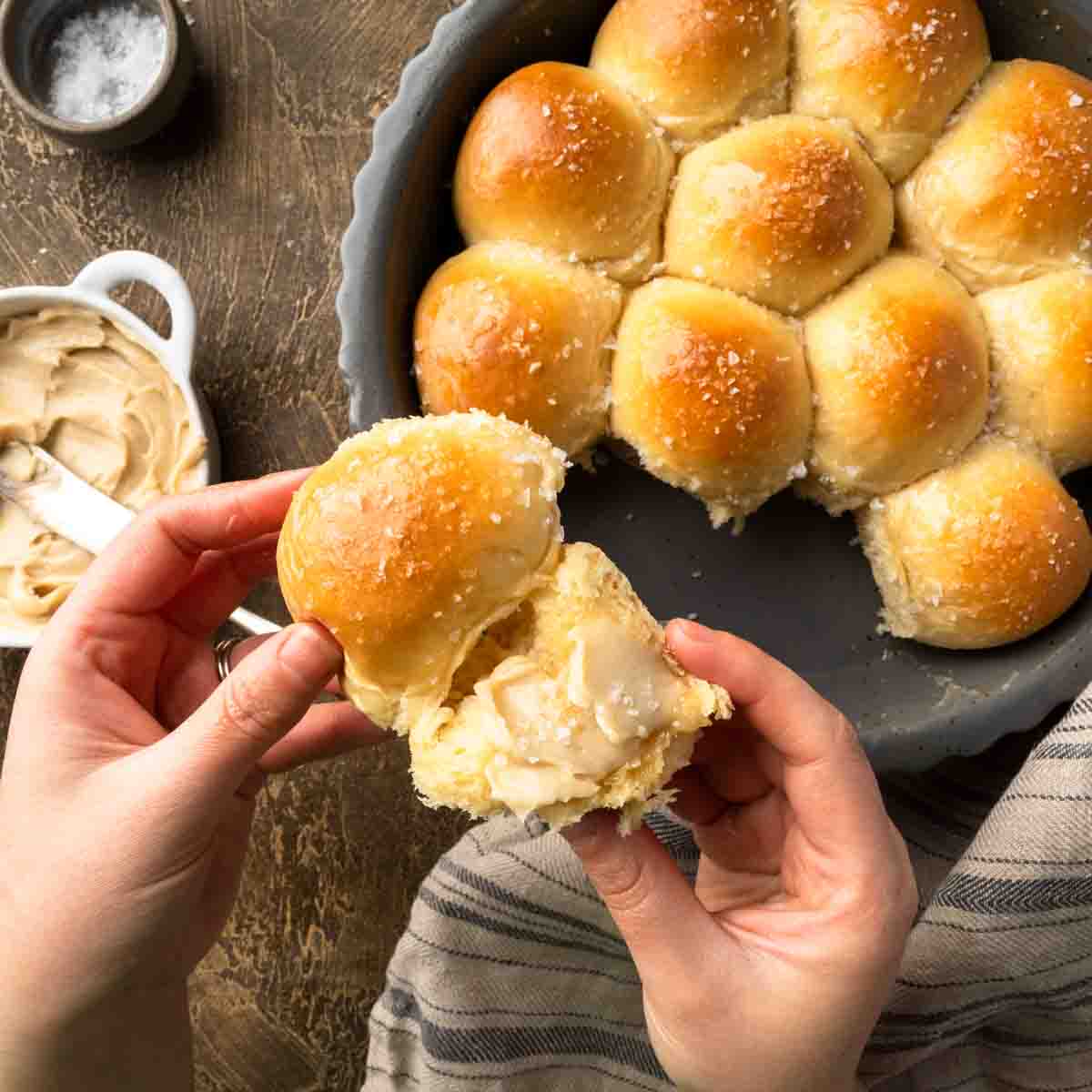 Salted Maple Dinner Rolls