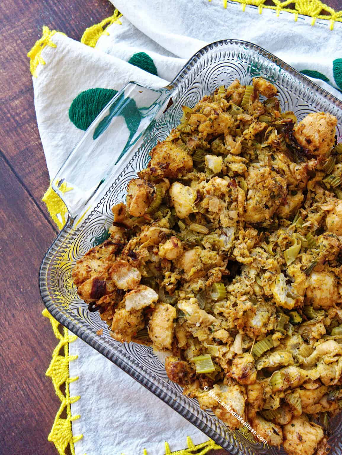 Mexican Turkey Stuffing Made with Bolillos