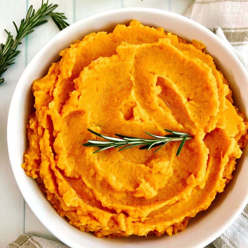 Vegan Mashed Sweet Potatoes with Rosemary