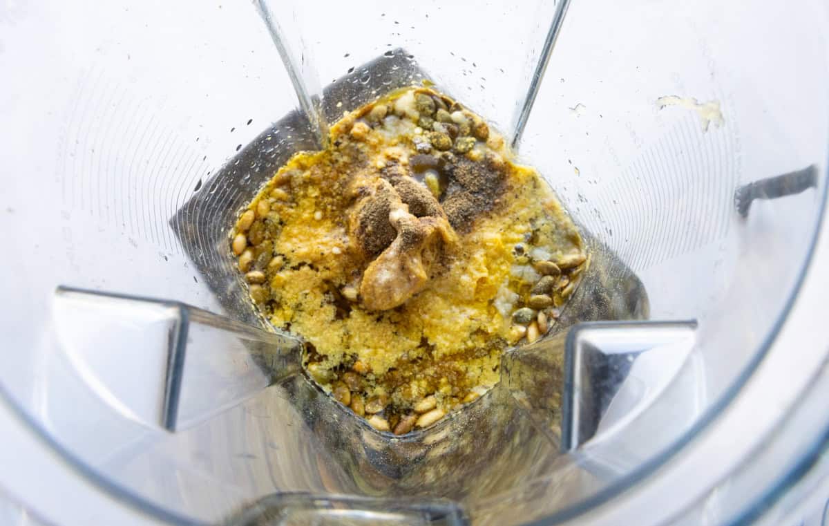 Blending Healthy Caesar Dressing