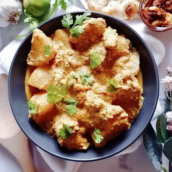 Indian Chicken Korma Curry Cooked in Yogurt