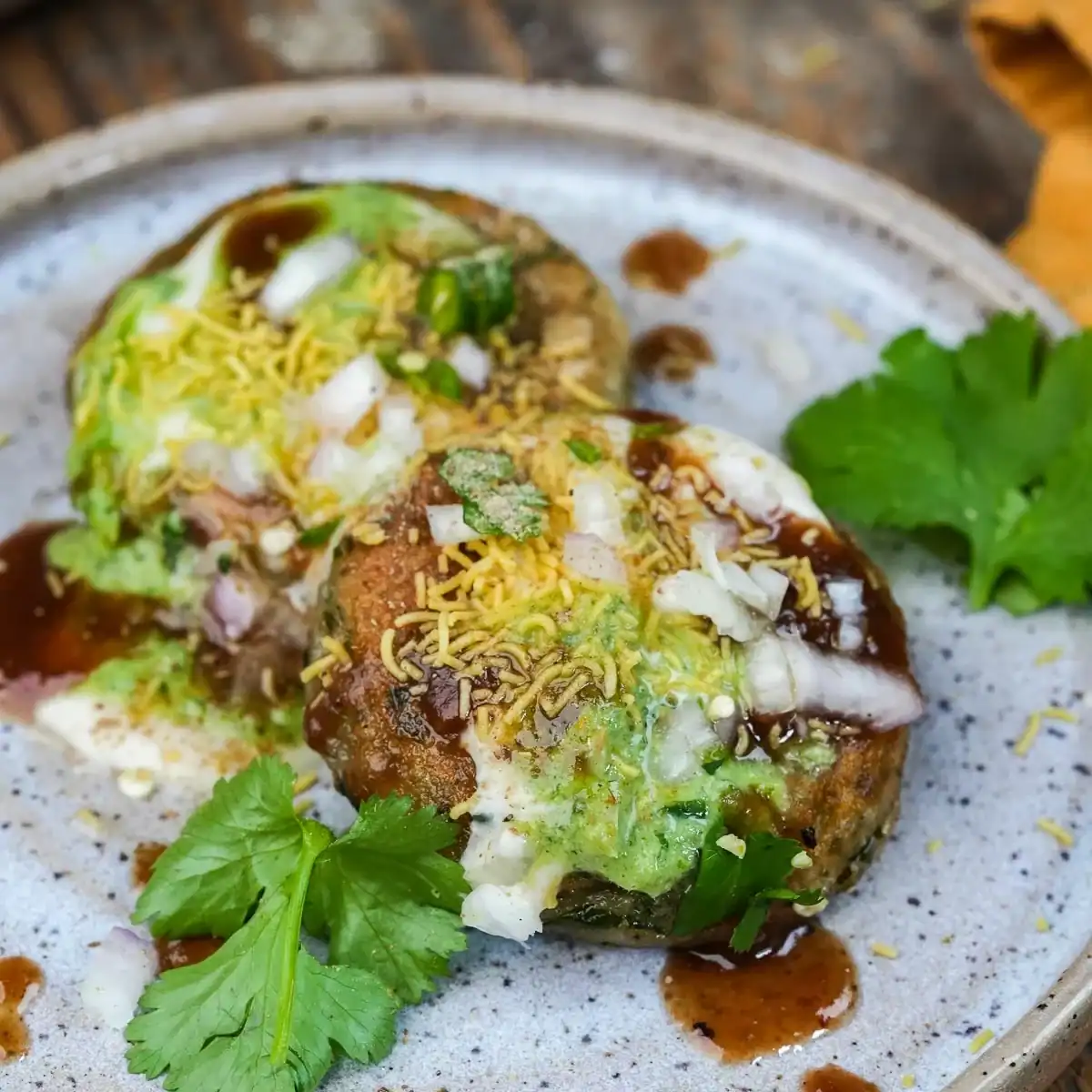 Vegan Aloo Tikki Chaat