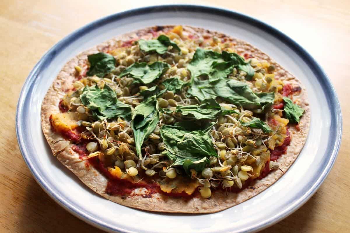 Sprouted Lentil Butternut Squash Pizza